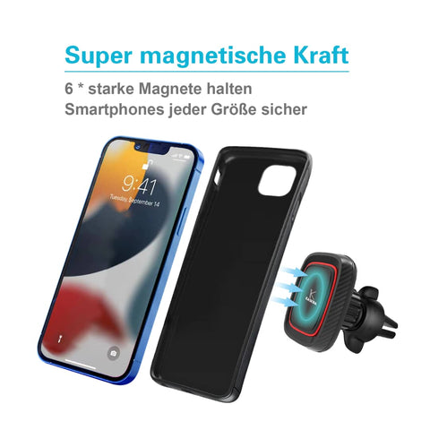 KASERIA Handy KFZ Magnet Lüftung Halterung Kompatibel für iPhone Samsung Huawei Smartphone